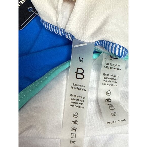 Blooming Jelly Women's Swimsuit Two Piece Blue Aqua Tie Front Size Medium NEW - Picture 5 of 6